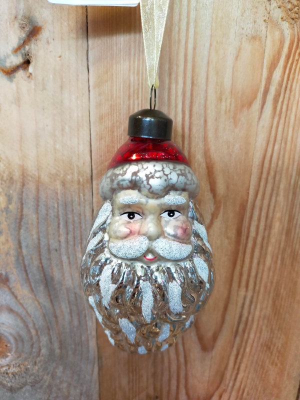 Santa ceramic baubles pack of two