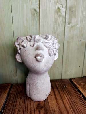 Small stone face planter