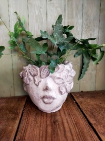 Stone face planter Large (not including plant)